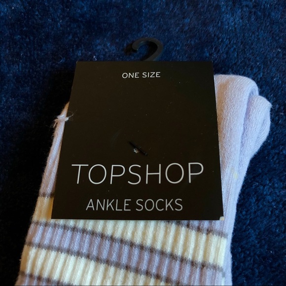 SOLD! Topshop Purple Striped Sporty Ankle Tube Socks - Picture 4 of 6